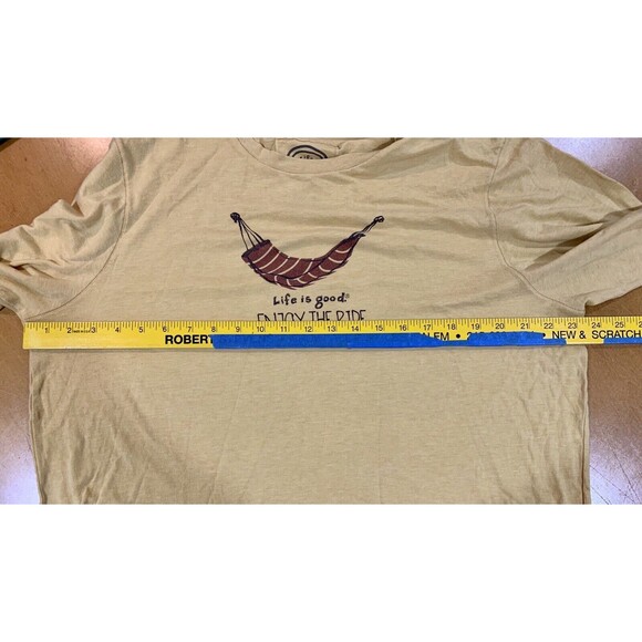 Life is Good Shirt Mens L Yellow Enjoy The Ride Hammock Long Sleeve Tee - Picture 4 of 5